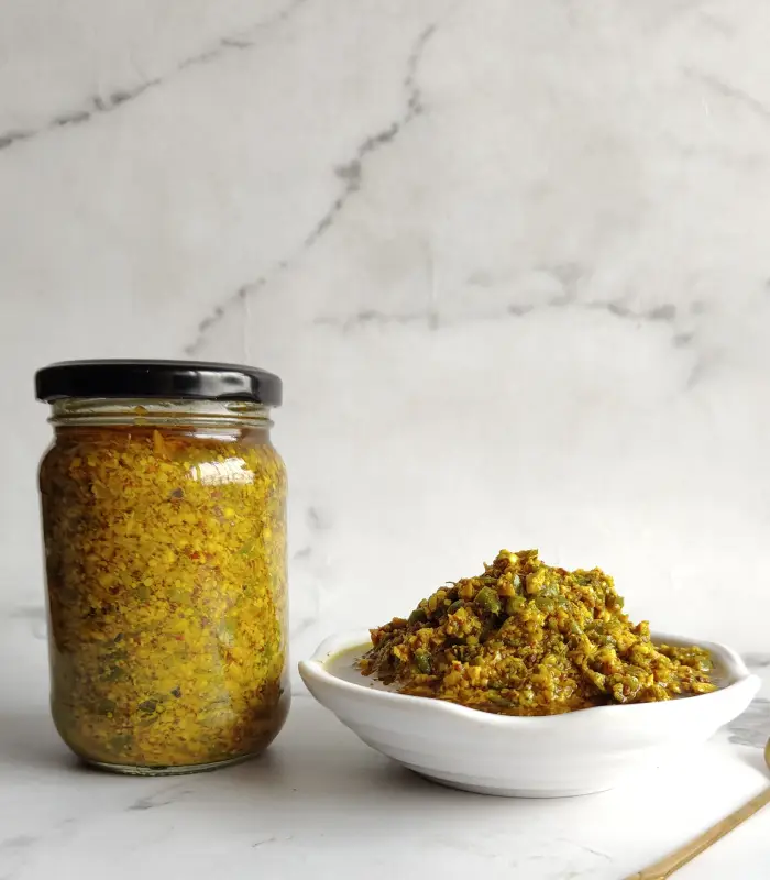 Crushed Green Chilli Pickle – Flavoureats