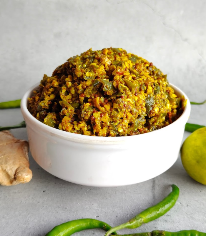 Crushed Green Chilli Pickle by Flavoureats